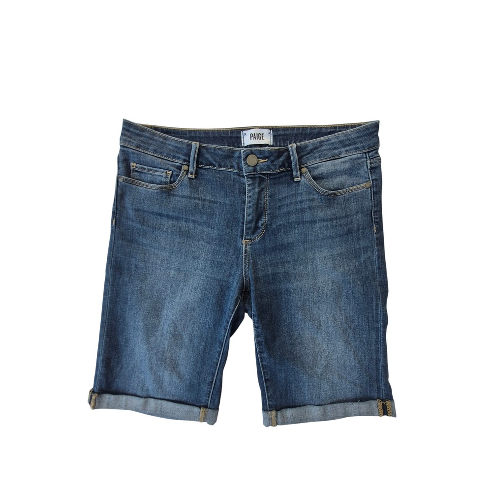 PAIGE Jimmy Jimmy Skinny Jorts Womens 30 Medium Wash Cuffed Denim Shorts